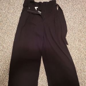 H&M black culottes pants with cloth belt Size 6